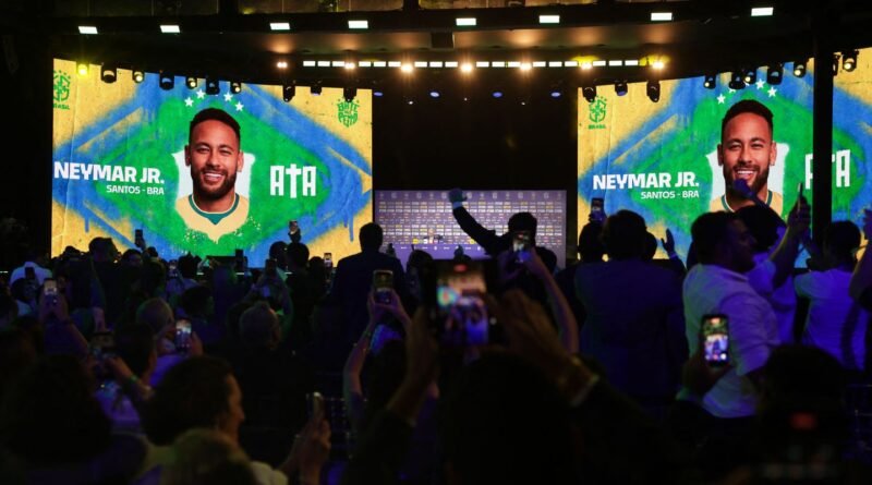 Neymar não treina em apresentação e preocupa a duas semanas da Copa
