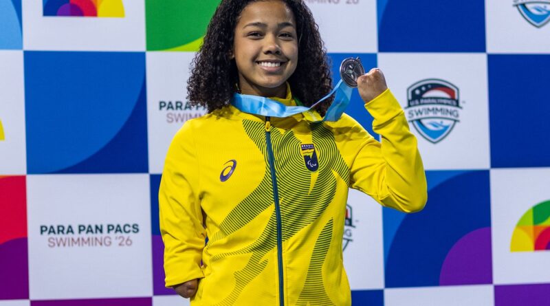 Parapan-Pacífico: nadadora Alessandra quebra recorde mundial